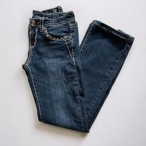 Y2k women’s embellished low rise jeans, size 1